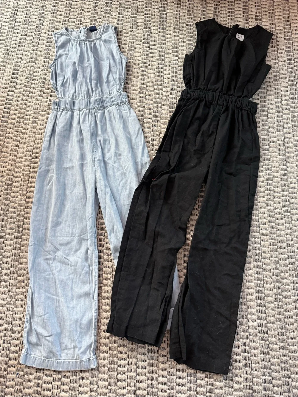 GAP Black and Light Blue Sleeveless Elastic-Waist Kids Jumpsuits Size L (10)